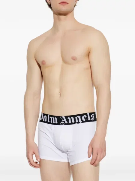 Bokserki Palm Angels z logo białe