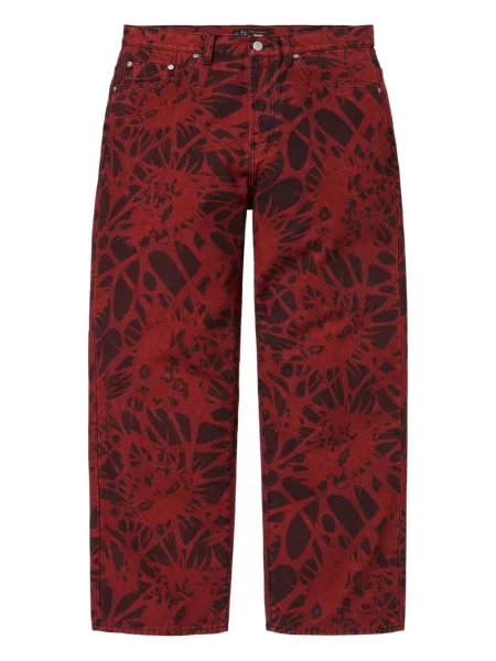 Дънки Supreme дизайн с пет джоба червено