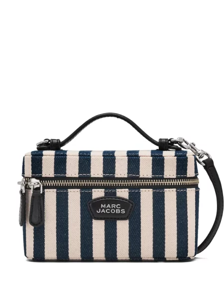 Mini geantă Marc Jacobs cu dungi mini albastru