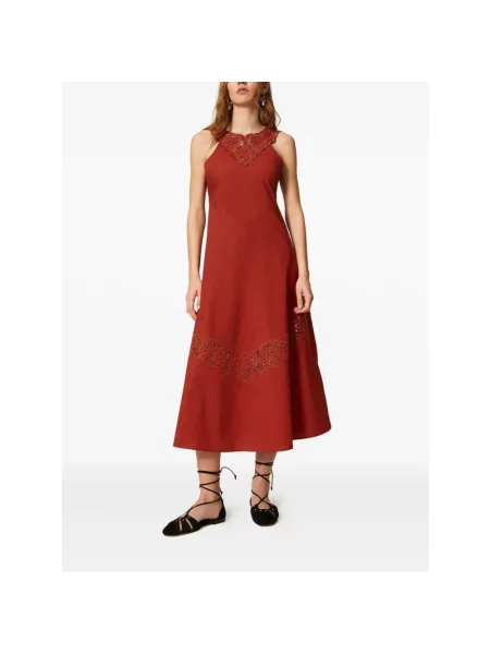 Sukienka maxi Twinset brązowa