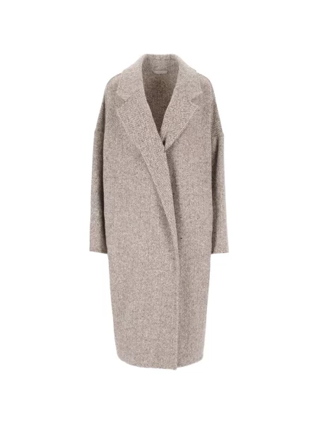 Palton Dusan cu model herringbone maro