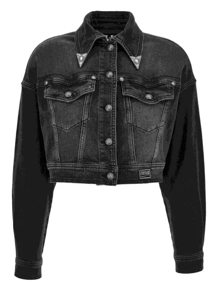 Geacă de blugi Versace Jeans Couture cu broderie negru