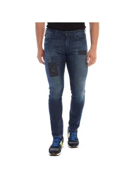 Pantaloni Emporio Armani albastru