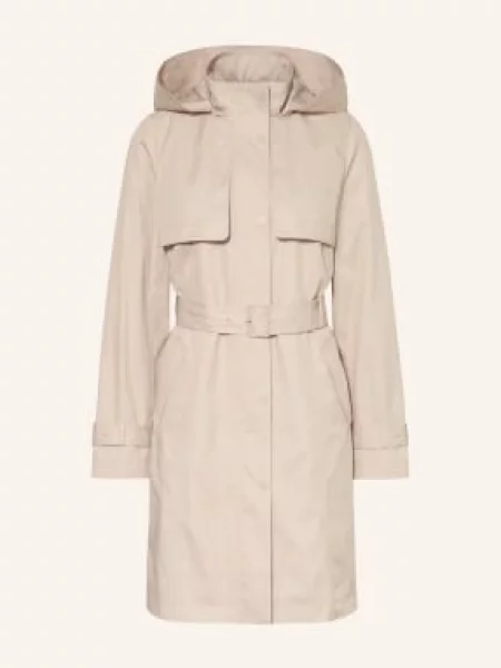 Comma Trencz Z Odpinanym Kapturem beige beżowy