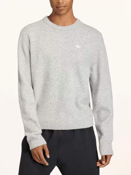 Sweter Adidas Originals z logo szary