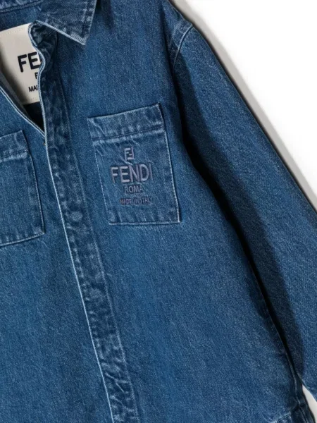 Kurtka jeansowa dziecięca Fendi niebieska