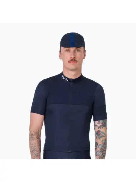 Tricou de ciclism pentru bărbați Rapha Brevet Element Jersey dark navy/white alb