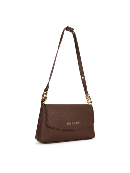 Torebka hobo Love Moschino z logo brązowa