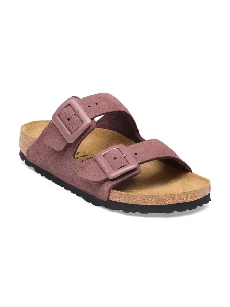 Замшевые шлепанцы Birkenstock с пряжкой