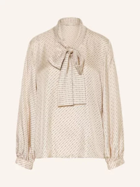 Mm By Max Mara Halenka S Vázačkou Lastra Z Hedvábí béžová černá