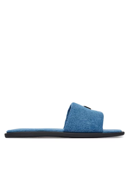 Šlepetės Tommy Jeans Tjw Padded Denim Casual Slide mėlyna