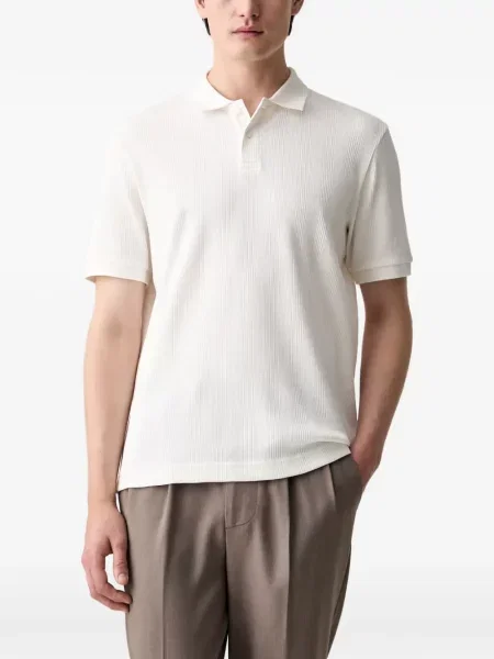 Scurt tricou polo Marc O'polo tricotate alb