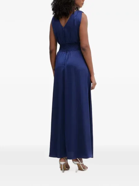 Rochie maxi Morgan cu volane albastru