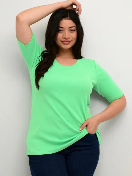 KAFFE CURVE Tricou Carina neon verde