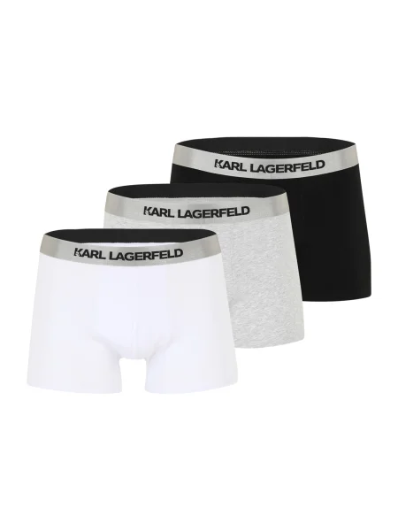 Pánske boxerky KARL LAGERFELD Elastic Trunk 3 páry black/white/grey sivá