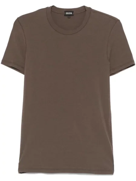 Tricou Zegna cu decolteu rotund maro