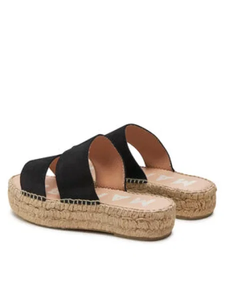 Manebi Espadrilės Hamptons Double Sole 2 Bands Sandals K JB juoda