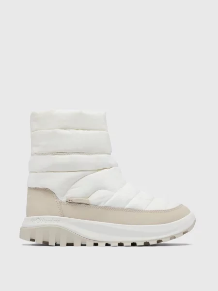 Кожаные дутики Columbia бежевые