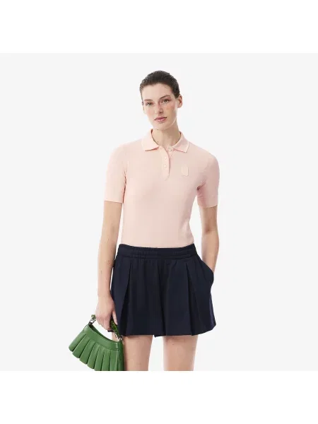 Lacoste Dwukolorowa Koszulka Polo Slim Fit Z Naszywką różowa