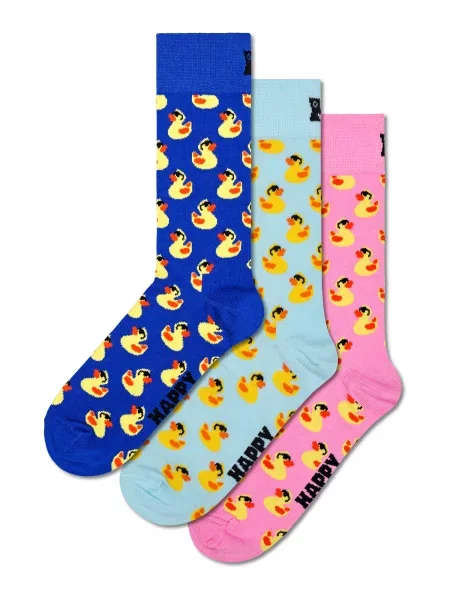 Happy Socks Nogavice Rubber Duck / svetlo / rumena / svetlo roza modra