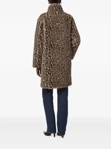 Palton de blană Apparis cu imagine cu model leopard cu blană