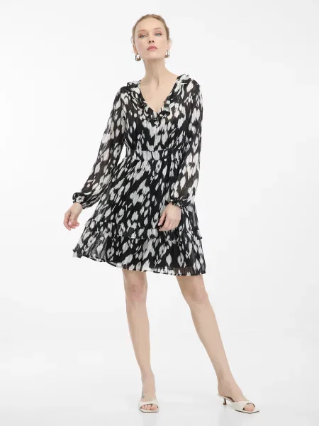 Sukienka maxi Orsay z nadrukiem czarna