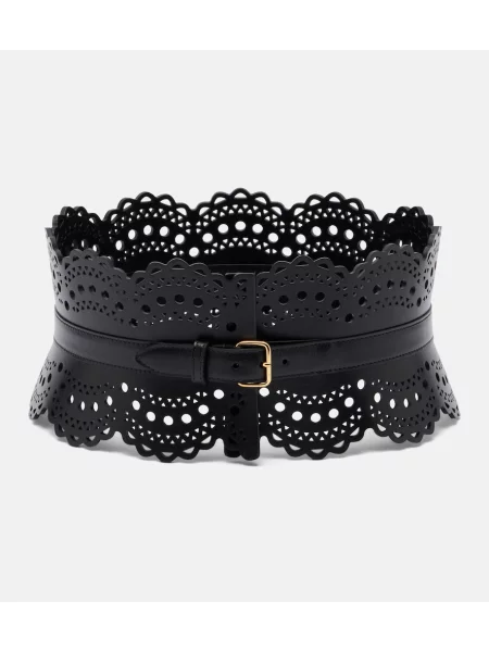 Cu centură curea Alaïa din piele negru