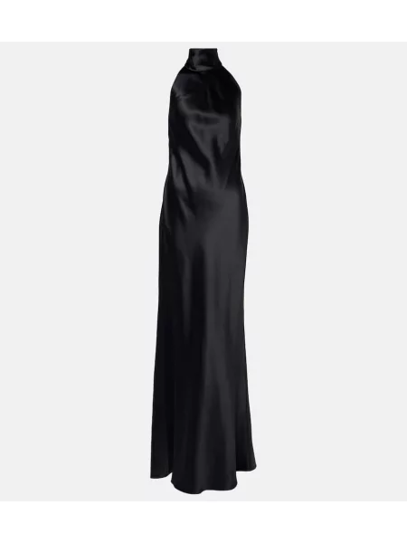 Rochie Ralph Lauren Collection din satin cu gât halter negru