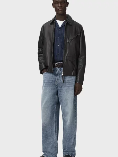 Шкіряна куртка Allsaints чорна
