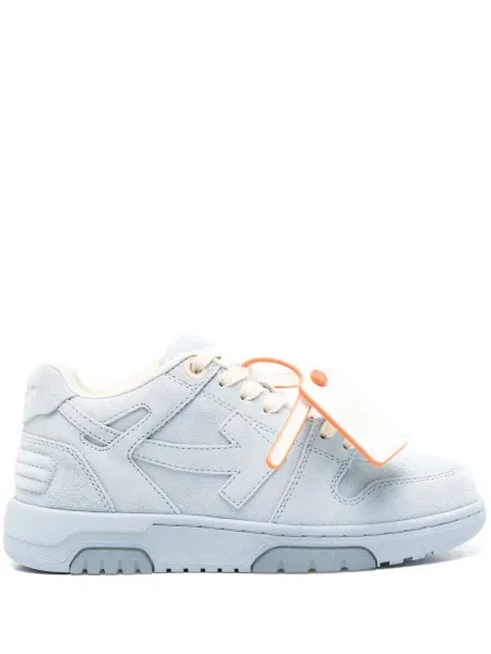 Sneakerși Off-white din piele de căprioară business alb