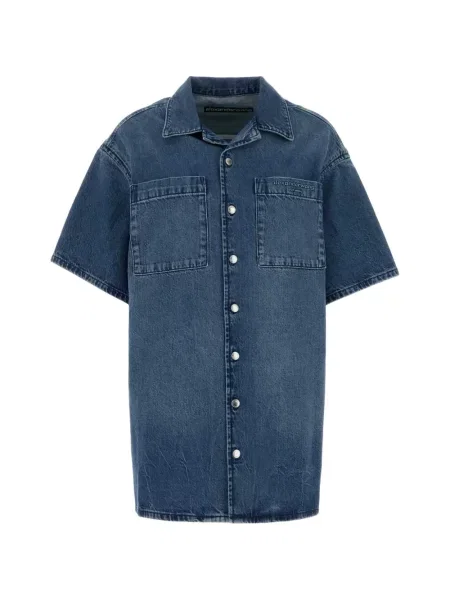 Rochie tip cămașă Alexander Wang scurtă de costum albastru