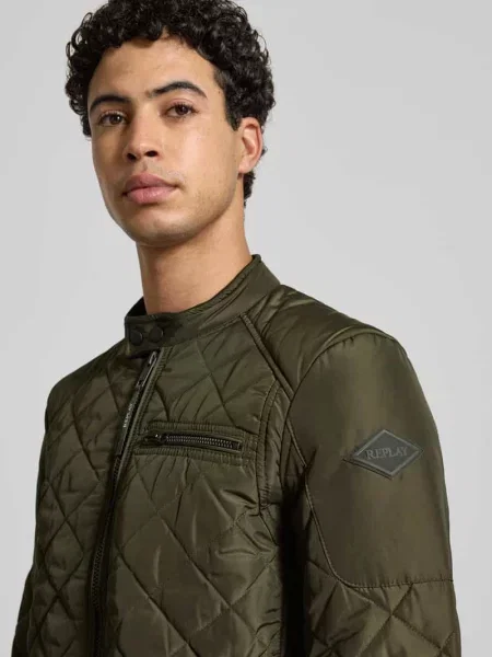 Pikowana kurtka Replay ze stójką czarna