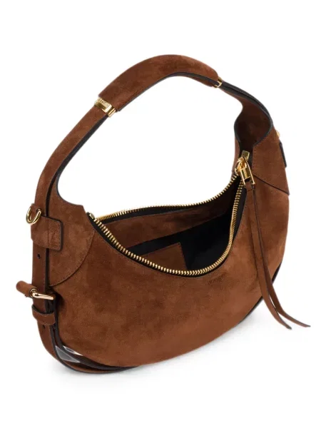 Geantă Moschino din piele de căprioară maro