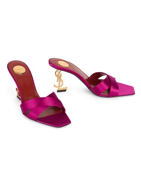 Klapki mules Saint Laurent różowe