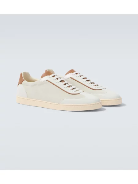 Sneakerși Brunello Cucinelli din piele de căprioară maro