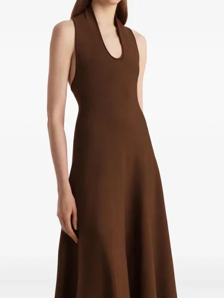Halter nyakú midi ruha Khaite barna