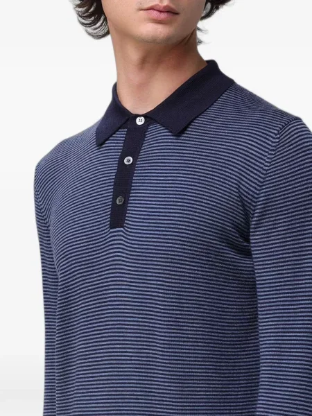 Tricou polo Xc din lână merinos albastru