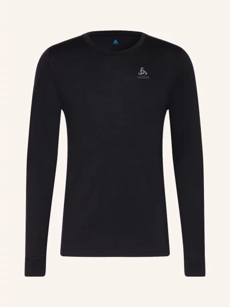Termo mikina ODLO Merino Bl Top Crew Neck black černá