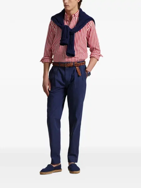 Tricou polo Polo Ralph Lauren cu glugă cu blană cu broderie roșu