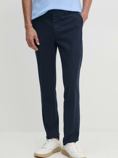 Kalhoty Hackett London tmavomodrá jednoduché