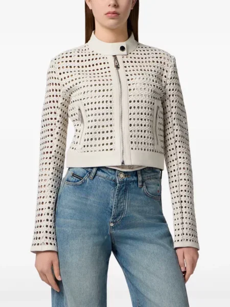 Geanta de piele Philipp Plein alb