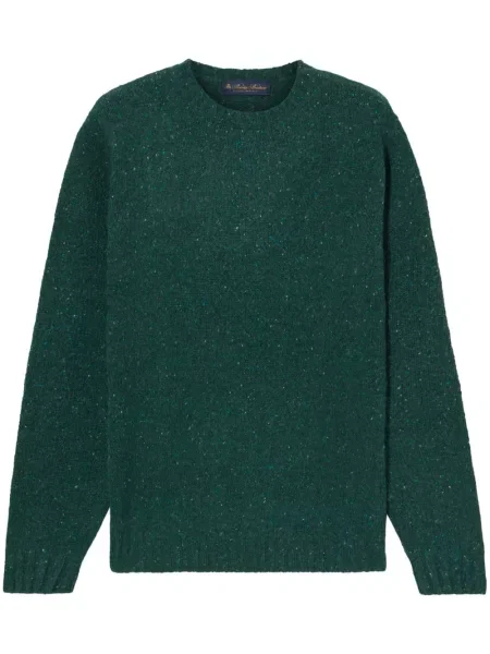 Pulover Brooks Brothers cu decolteu rotund verde