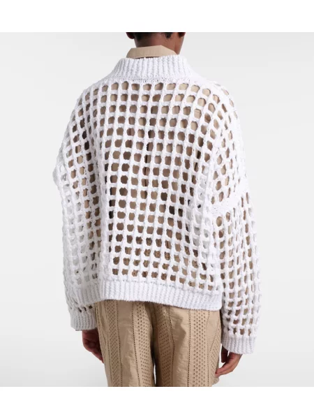Cardigan Brunello Cucinelli tricotate alb