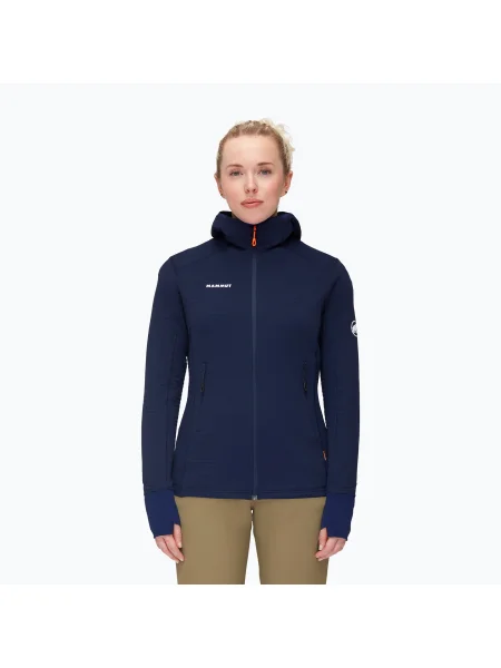 Mammut hanorac fleece pentru femei Taiss Light ML cu glugă cu glugă marin albastru