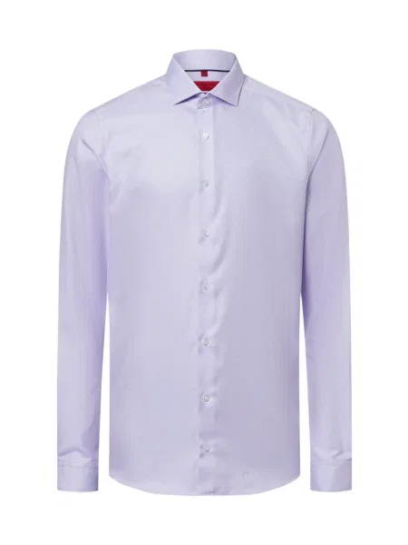 Finshley & Harding koszula biznesowa non-iron Mężczyźni Slim Fit różowy|biały wypukły wzór tkaniny 38 biała