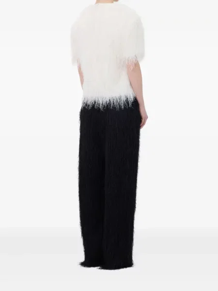 Pantaloni Loulou De Saison cu franjuri negru