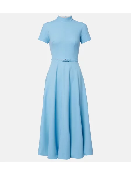 Rochie midi Emilia Wickstead de lână albastru