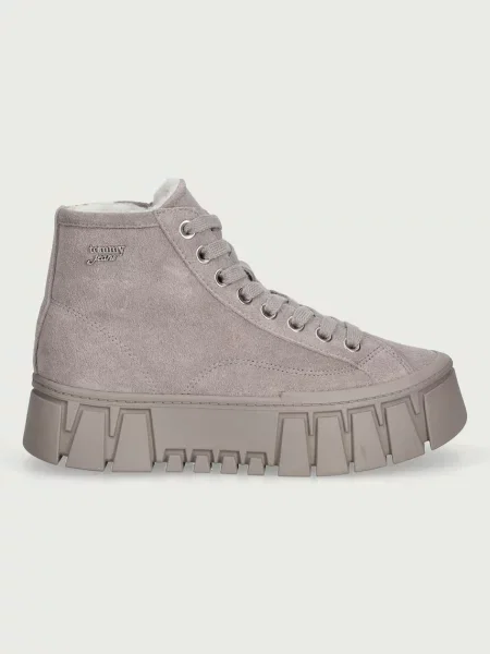 Tommy Jeans TJW PLATFORM SNEAKER MC WL superge semišaste siva