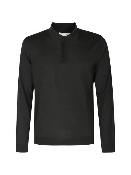 Tricou polo Roberto Collina de lână verde
