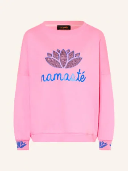 Miss Goodlife Bluza Z Kamieniami Ozdobnymi rosa niebieska